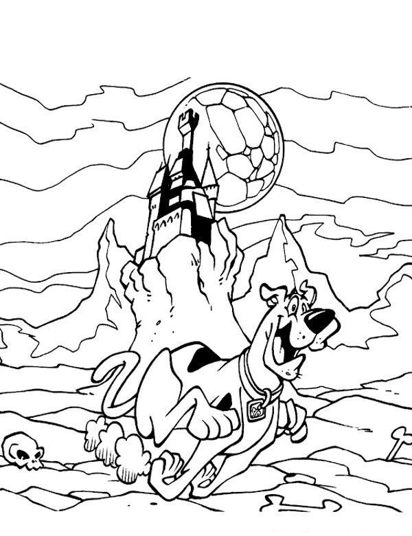 Kolorowanka Scooby ucieka z zamku